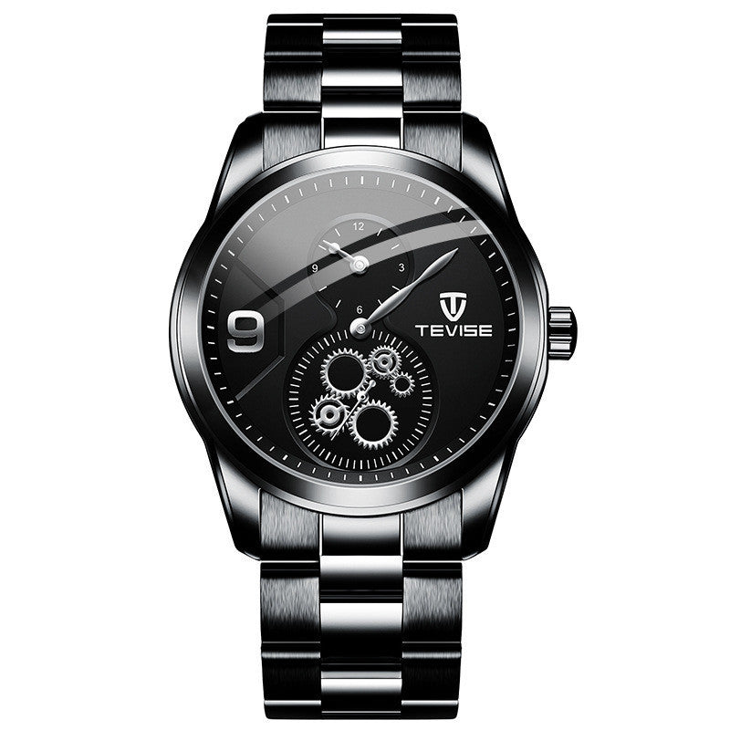 Orologio meccanico automatico da uomo Tevise Luxury Brand con cinturino in pelle originale in acciaio inossidabile, orologio da polso meccanico da uomo