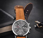 Orginal leather belt Binya Outdoor Sports Three-Eye Belt Men's Watch
