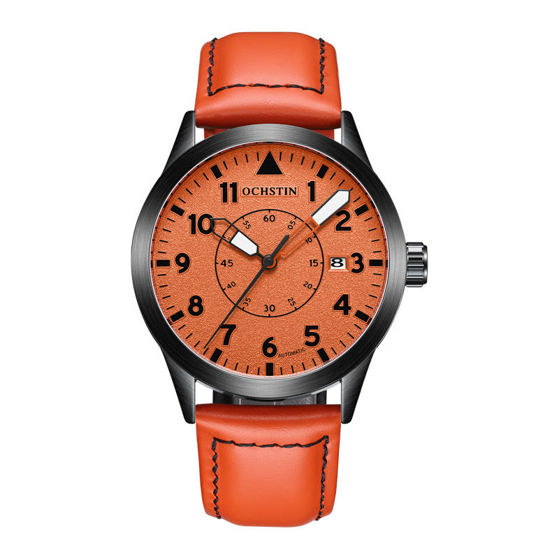 Orologio da polso meccanico automatico da uomo OCHSTIN con cinturino in pelle, moda, impermeabile