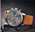 Orginal leather belt Binya Outdoor Sports Three-Eye Belt Men's Watch