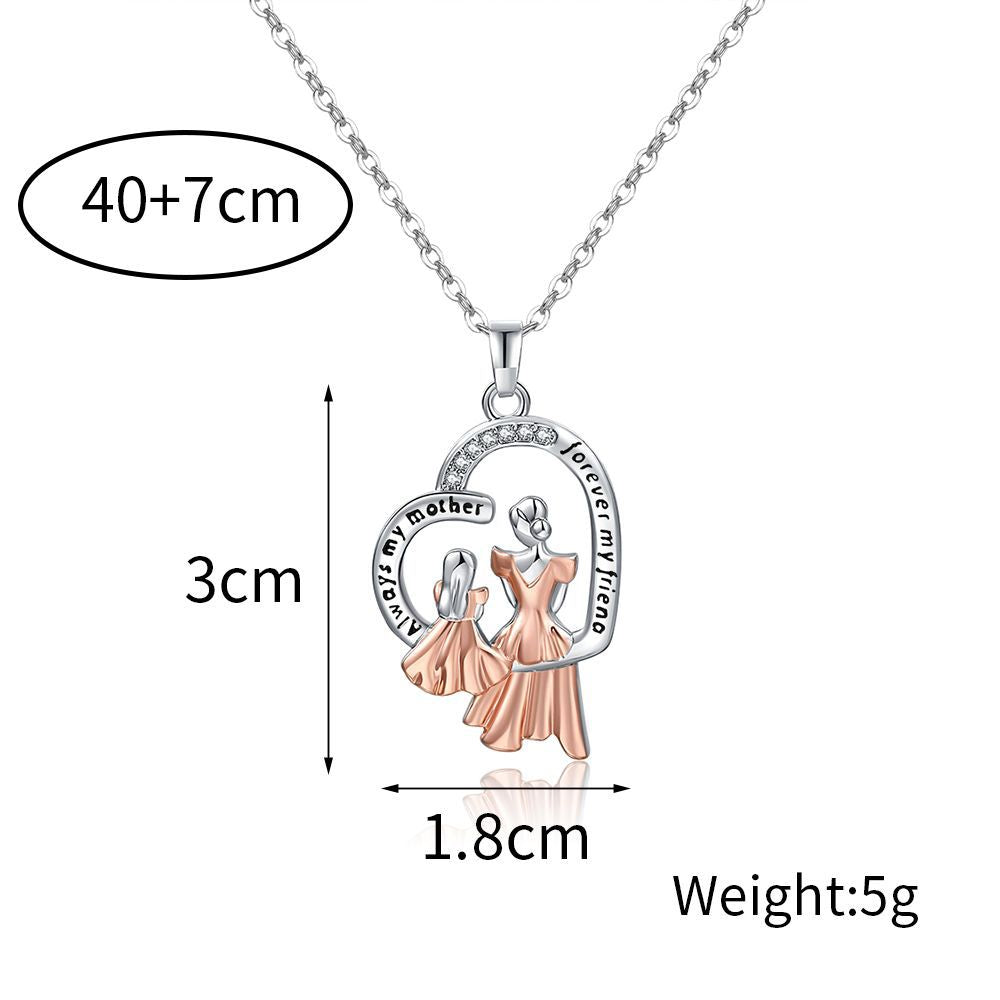 Two-color Electroplated Zircon Figure Shape Pendant Nacklaces