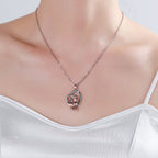 Women Fashionable Necklace 925 Sterling Silver Zircon Heart Electroplated Copper Pendant Women Necklace