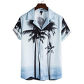 Men's Fashionable Loose Lapel Short Sleeve Floral Printing Cotton Fiber Shirt Casual Vintage Hawaiian Fashion Men's Shirts