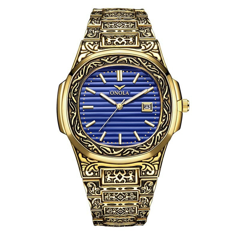 Modieuze quartzhorloges voor dames, merk ONOLA Golden roestvrijstalen horloge, luxe design quartzhorloge voor dames
