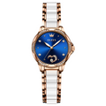 OLEVS Dames Automatisch Mechanisch Horloge Creatief Keramiek Stalen Dames Armband Mechanisch Horloge met Geschenkdoos Horlogeset