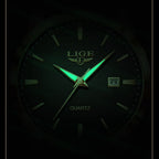 LIGE LG8970 Men's Chronograph Leather Strap Luxury Watches - Acquisti Online