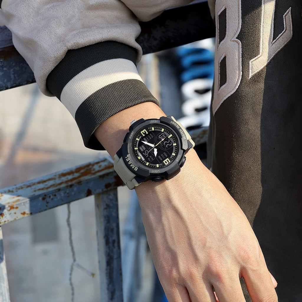 SMAEL Electronic Watches with LED Luminous 5 ATM Waterproof Sports Watch with Week Day Display, Alarm, Stopwatch Timer and Calendar