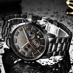 Men's personality fashion trend casual waterproof moon phase quartz watch