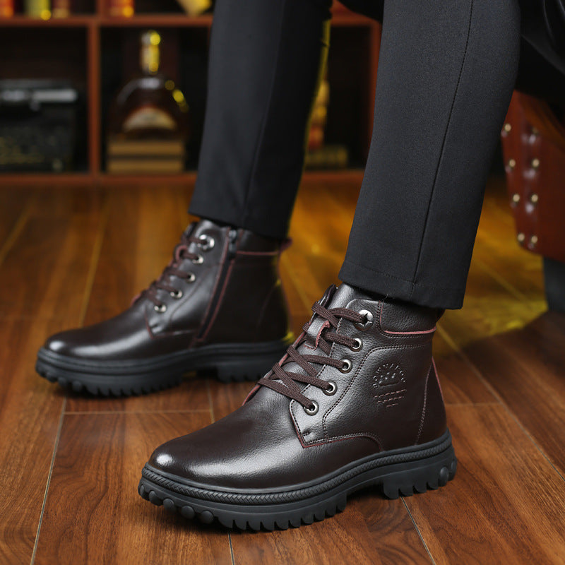 Men's Fashion High-top Wool And Cotton Shoes - Acquisti Online
