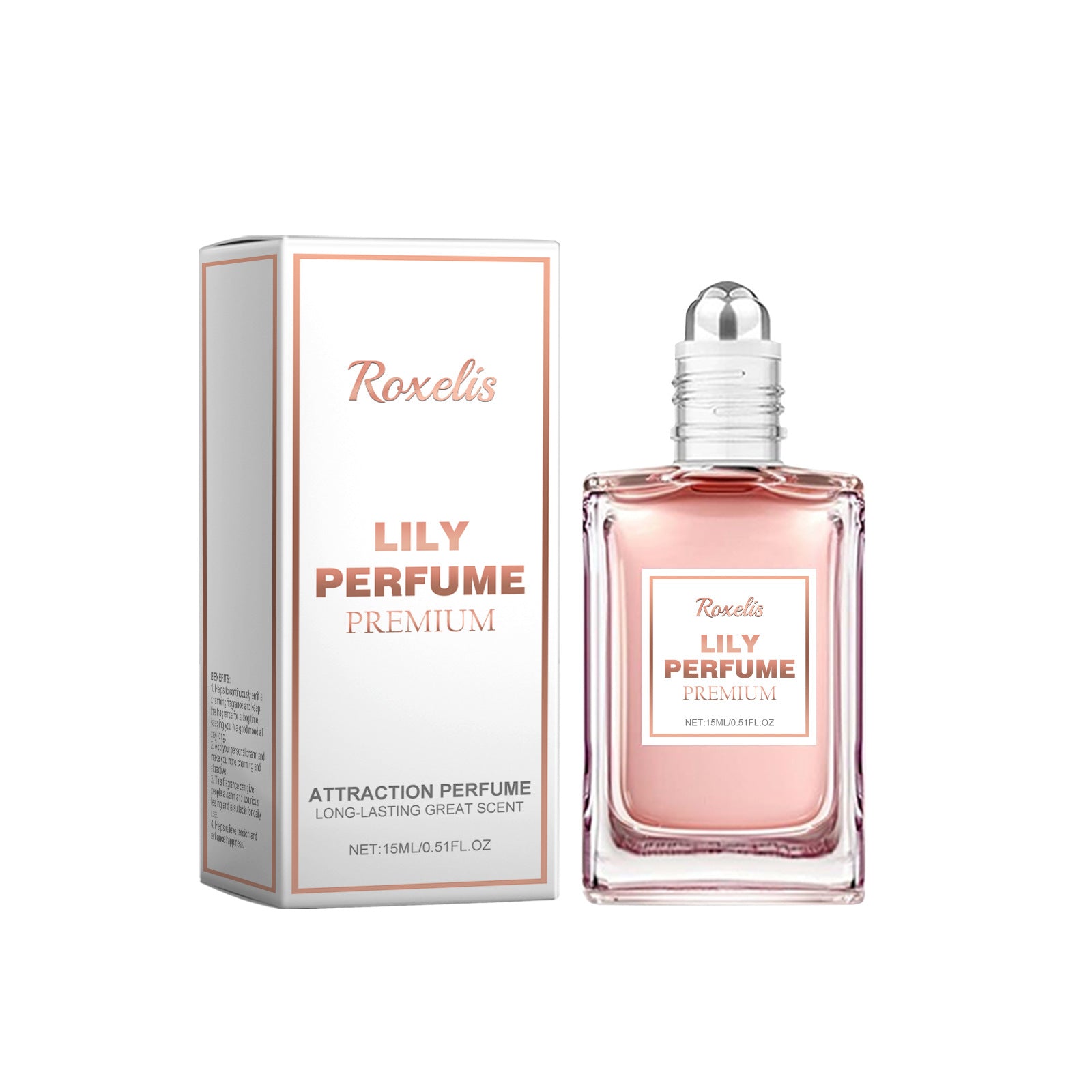 Roxelis Premium Lily Perfume 15ml Women's Lily Fragrance Natural Fresh Long Lasting Ball Roll on Oil Women's Perfumes - Acquisti Online