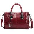 Women's Luxury Handbag Original Oil Wax Leather Women bag Large Capacity Multi Zipper Pocket Women Shoulder Bag