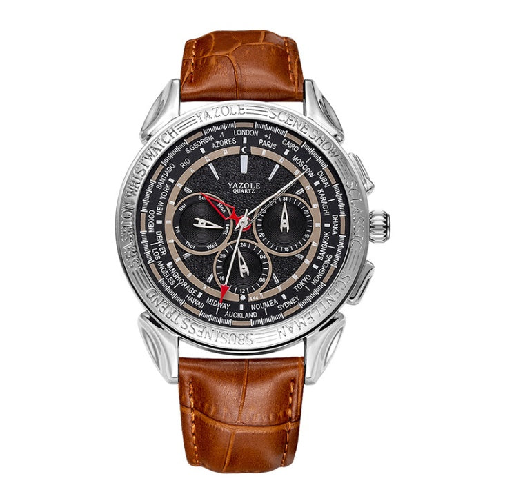 Orologio da uomo nuovo, orologio al quarzo con sei aghi, orologio europeo e americano alla moda, orologio non meccanico, outsourcing