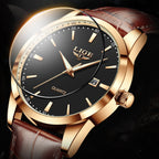 LIGE LG8970 Men's Chronograph Leather Strap Luxury Watches - Acquisti Online