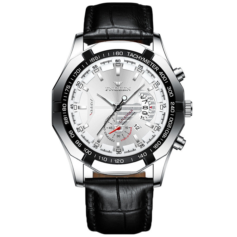 Orologio da Uomo Fngeen Impermeabile Movimento Automatico al Quarzo Luminoso Cinturino in Acciaio Orologio da Uomo Elegante per il Business