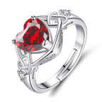 Women's Heart-shaped Ruby Jewelry Suit