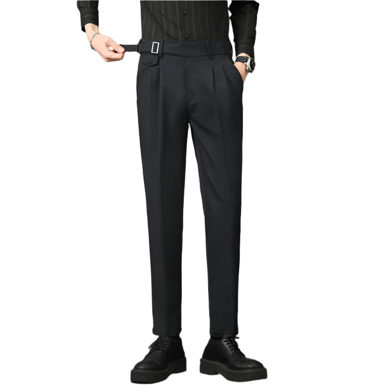 Heren modieuze zakelijke casual formele broeken micro-elasticiteit midden taille herenbroeken slim fit heren casual broeken