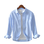 Heren casual minimalistisch overhemd met lange mouwen