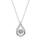 Women Luxury Necklace Moissanite Diamond Pendant Necklace Water Drop Shaped Dazzling Round Imitated Necklaces