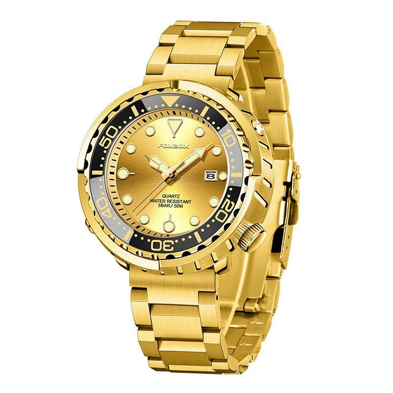 FOXBOX Orologio subacqueo da uomo di alta marca, impermeabile fino a 50 atmosfere, con data e orologio sportivo, orologio da polso al quarzo da uomo
