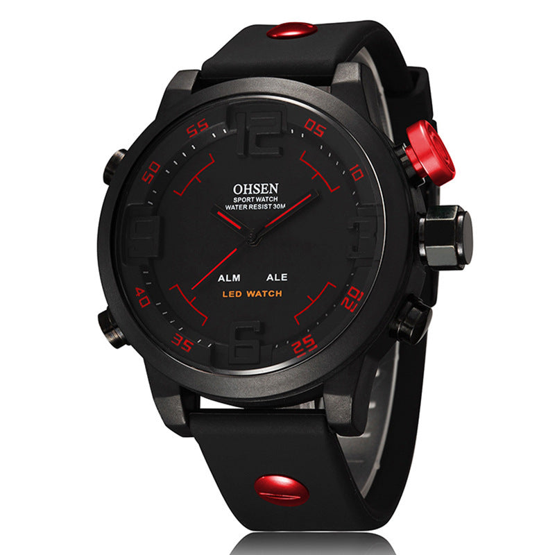Men's Large-cap Watch Electronic Quartz Dual Movement Watch Waterproof Watch