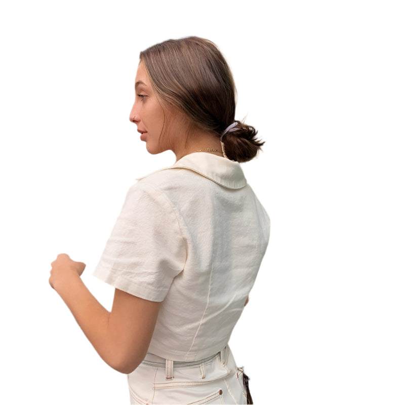 Slim-fit damesoverhemd met korte mouwen