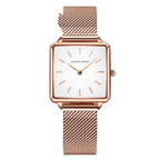 Hannah Martin Women's Watch Japan Movement Bracelet Simple Fashion Ladies Watch Rose Gold Steel Mesh Square Dial Women Watch