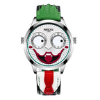 Men's Quartz Watch Clown Dial Fashion Creative Design Waterproof Watch Leather Strap Men's Watch