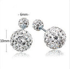 S925 sterling silver earrings Austrian rhinestones double-sided earrings
