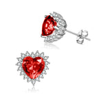 Birthstone Zircon Earrings for Women Heart Shape Stud Earrings