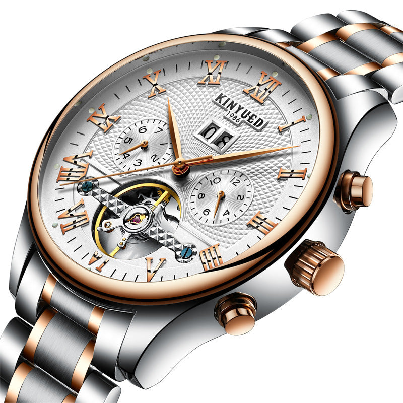 Orologio meccanico da uomo KINYUED Tourbillon Hollow