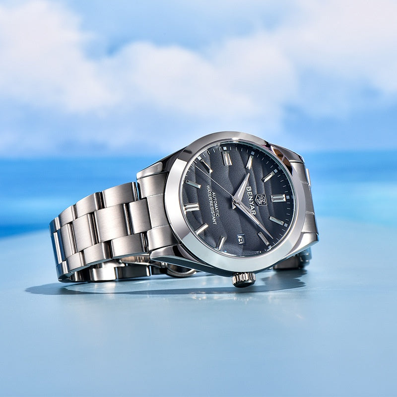 Man Business Casual Automatic Steel Band Waterproof Watch - Acquisti Online