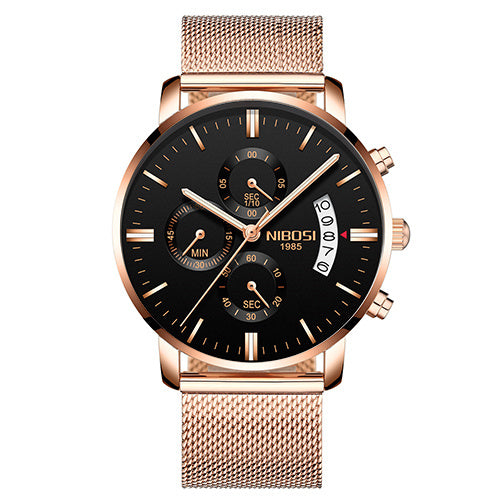 Men Watch Chronograph Sport Mens Waterproof Full Steel Quartz watch