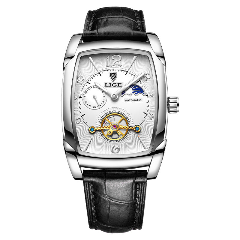 LIGE New Men's Watch Top Brand Luxury Business Men's Leather Wrist Quartz Watch