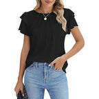 Dames Ruffle Shirts met Korte Mouwen