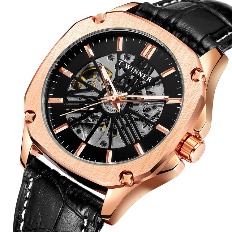 Orologio da polso automatico di lusso da uomo T-WINNER WRG8182