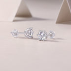 Freehand Flower Luxury Fashion Diamond Earrings Stud Inlaid With Mosan Diamond Silver Jewelry