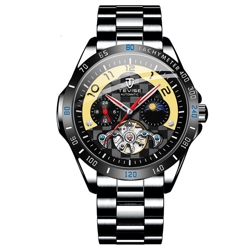 Tevise Men's Stylish Automatic Mechanical Watch Stainless Steel Waterproof Automatic Movement Men's Watch - Acquisti Online