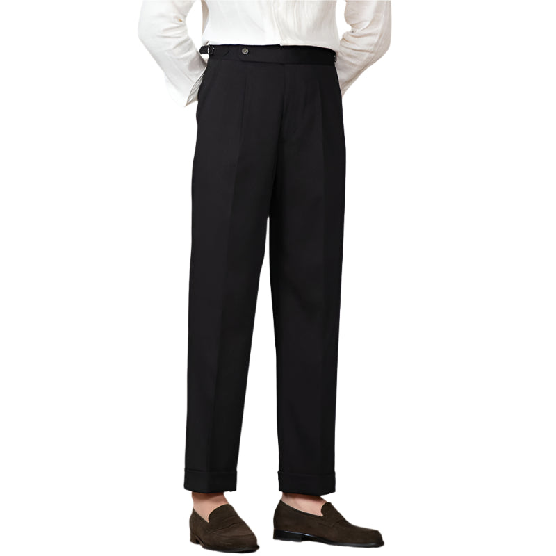 Men's Fashionable High Waist Straight Formal Suit Casual pant Straight-leg  Micro-elastic Men's Formal Casual Pant