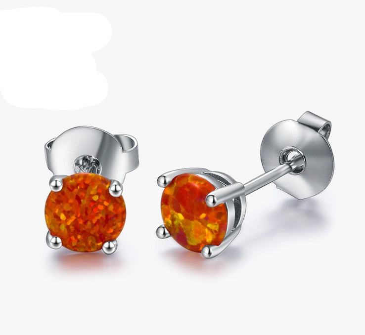 Trendy damesoorbellen van 925 sterling zilver, hoogwaardige, gepersonaliseerde oorbellen met opaal, geschikt voor elke gelegenheid.