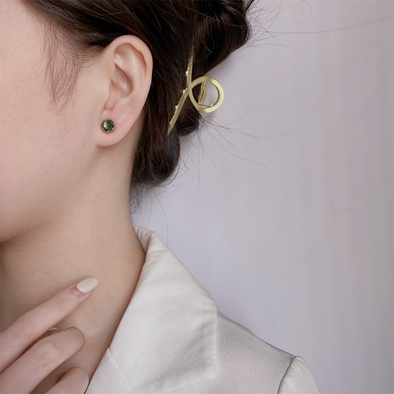 S925 Sterling Zilveren Schroef Oorsteker Vrouwelijke Schroef Dubbele Kop Verliespreventie