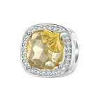 Silver Charm Original Autumn Golden Ginkgo Leaf DIY Bracelet Beads Luxurious Shining s925 Pure Silver