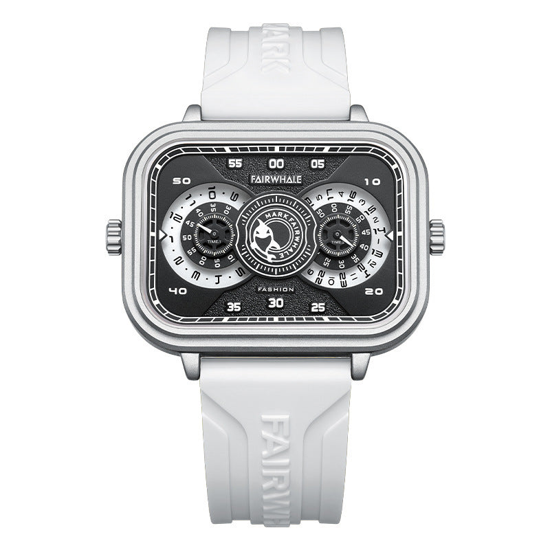 MARK FAIRWHALE Men's Classic Fashion Watch Multi-Functional Double Inserts Waterproof Silicon Band Fashion Watch - Acquisti Online