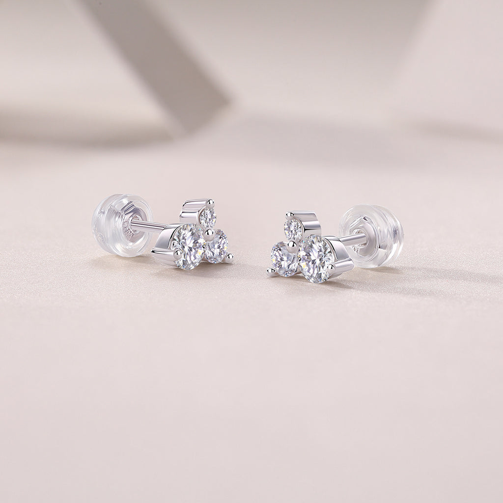 Wave Diamond Set Moissanite Silver Earrings Luxury Fashion Diamond Earrings Stud Earrings