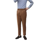 Paris Buckle Flanging Slim Suit Men's Pants