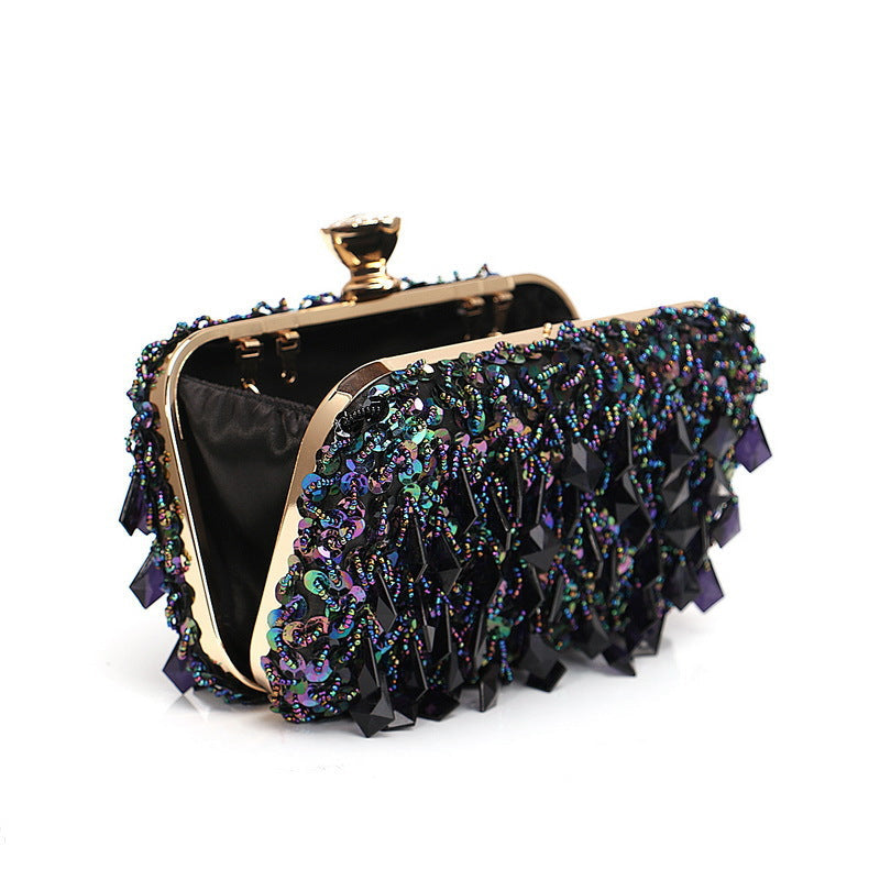 Women Luxury Handbag with Sequins Party Dinner Handbag Ladies Night Bag with Chain Women Banquet Clutch Bag