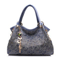 Women Handbag Hollow 0ut Ombre Handbag Floral Print Shoulder Bag Large Capacity Fashion Pu Leather Women Handbag - Acquisti Online