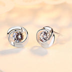 pure silver rose earrings with petal shaped earrings - Acquisti Online