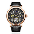 Carotif Automatic Mechanical Leather Watch Business Casual Waterproof Luminous Leather Watch - Acquisti Online
