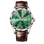 BINBOND Top Brand Luxury Fashion Men's Quartz Watch Waterproof Week Date Watch Men's Sports Watch Stainless Steel Quartz Wristwatch Genuine Leather Men's Waterproof Leisure watch