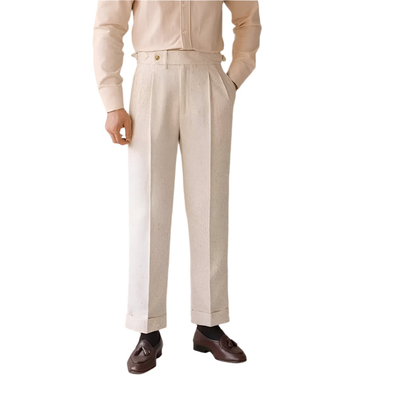 Herenmode, zakelijke, formele en casual broek, effen kleur, rechte pijpen, losse elastische mid-taille pak, herenmode, casual broek
